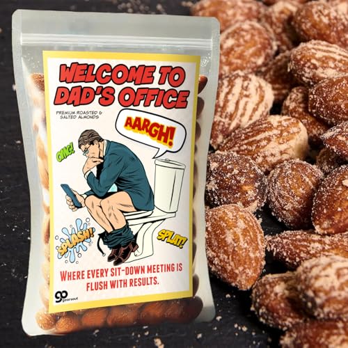 Dad’s Office Premium Roasted Almonds Funny Father’s Day Gag Gifts for Dads Mens Snacks for Camping Hiking Unusual Food Bas...