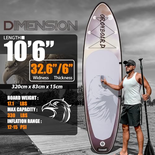 OROHBOARD 10’6/11’6 Inflatable Stand Up Paddle Board with Premium Paddleboards Accessories, Wide Stable Designed SUP Paddl...