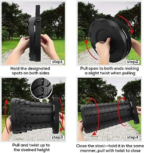 Fishboy Upgraded Collapsible Stool, 400lbs Max Weight, Lightweight But Sturdy, Portable Retractable Folding Telescoping Fo...