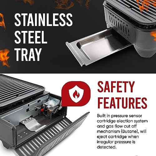 GasOne Propane or Butane Grill Stove GS-2400P Dual Fuel Portable Camping Grill Gas Stove with Carrying Case