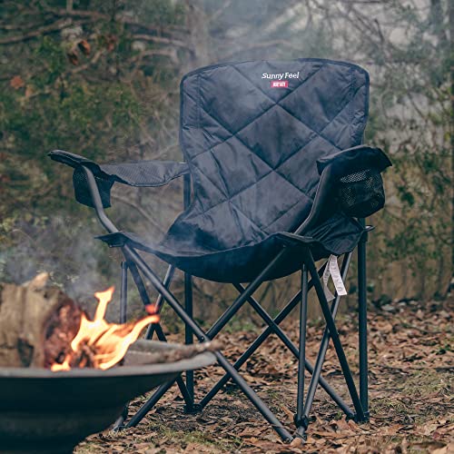 SUNNYFEEL XXL Oversized Camping Chair Heavy Duty 800 LBS for Big Tall People Padded Portable Folding Quad Lawn Chairs with...