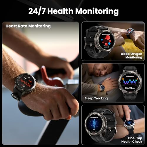 KOSPET Tank T4 Smart Watch for Men, Full Stainless Steel, 6 Satellite GPS & Offline Maps, 100M Waterproof 45m Freediving, ...