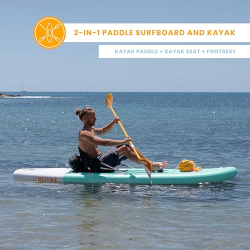 HUIIKE Inflatable Paddle Board for Adults with Accessories Included, Oar, Fins, Pump. Stand Up Paddleboard Great Stability...