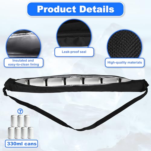 Sinbana Golf Beer Sleeve, 90x8cm/6.5x6.5cm Insulated Beverage Holder for Golf Bags with Ice Template Beer Can Cooler Drink...