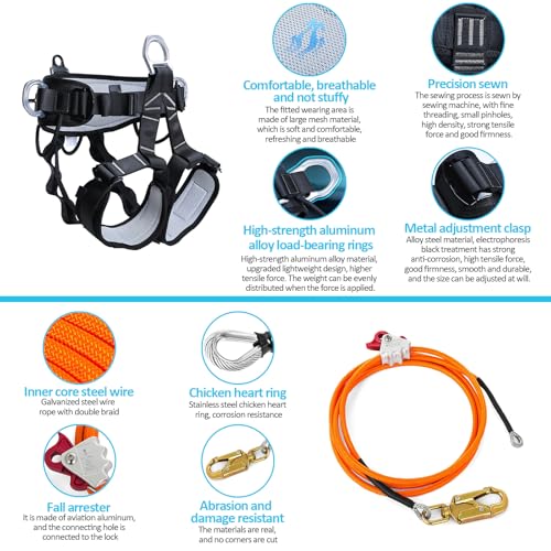 Gdsinstna Tree Climbing Spikes,Tree Climbing Gear,Tree Climbing Kit Suitable for Climbing Trees, Picking Fruits,etc