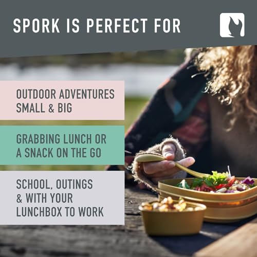 Light My Fire Spork Original 2-pack 3-in-1 Camping Spoon Fork Knife Combo Reusable Travel & Camping Utensils Lunch Spork O...