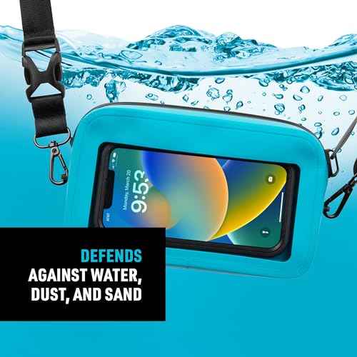 Nite Ize RunOff Waterproof Hip Pack - Beach & Hiking Essential - Bag for Phone & Travel Essentials - Crossbody Beach Tote & Travel Pouch with IP67 Rating - Blue