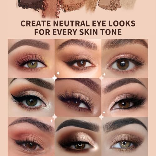docolor Neutral Eyeshadow Palette 9 Colors Nude Brown Eyeshadow Palette Eye Shadow Palette Makeup Palettes with Velvety an...