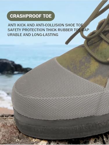 Rock Fishing Wading Boots with Felt Sole & Steel Studs – Anti-Slip Neoprene Reef Shoes for Men, Quick-Dry Breathable Drain...