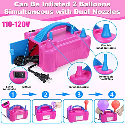 Balloon Arch Kit and Balloon Pump Electric, 10ft Wide Adjustable Balloon Arch Stand With 100Balloons 2Balloon Stands For W...