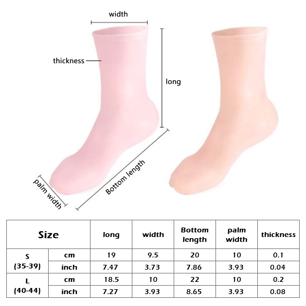 Moisturizing Socks, Aloe Socks, Silicone Socks, Foot Spa Gel Silicone Socks for Women, Pedicure Socks for Repairing Dry Feet, Cr