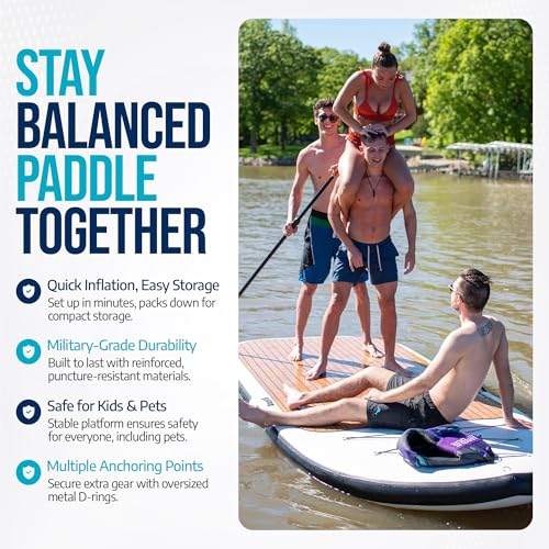 Multi Person Inflatable Paddle Board I Family Paddle Board I Giant Sup | Premium Multi Person Sup I Paradise Pad 12’x5’