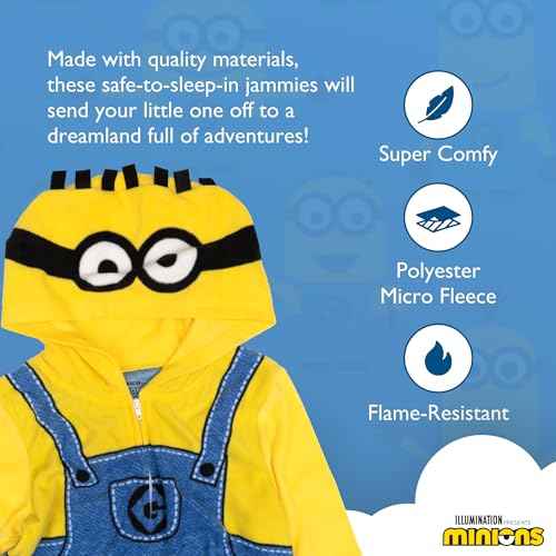 Minions Hooded Blanket Sleeper, Comfortable Pajamas, Soft & Cute for Kids