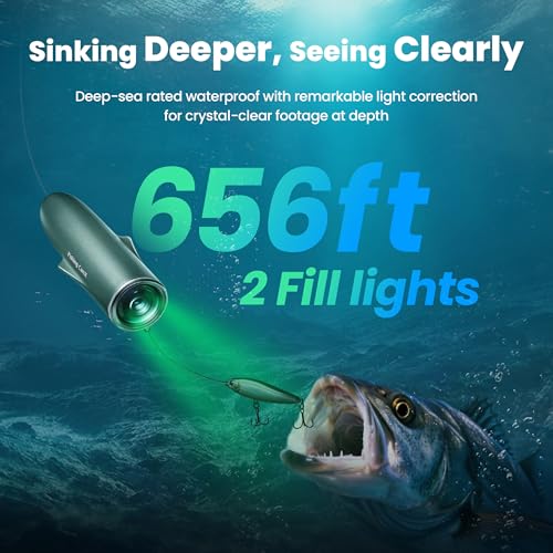 Fishing CamX Fishing Camera/Finder/CanFish, HD 1080P &136°Ultra-Wide-Angle,656FT ROV Waterproof/Motion Sensing/Segmented I...