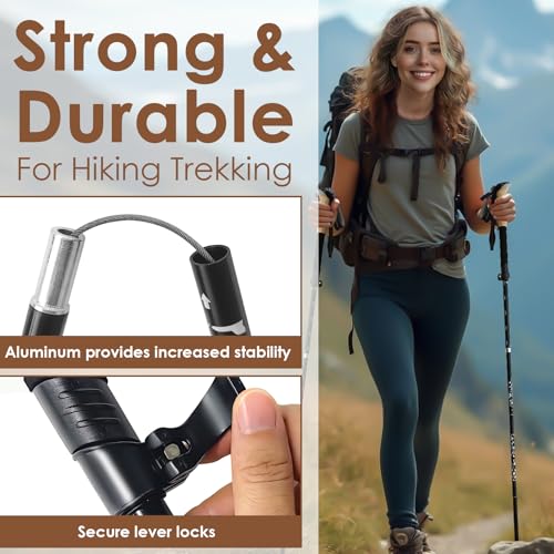 Hiking Poles Collapsible Trekking Poles, Lightweight Folding Walking Stick for Travel with EVA Handle, Walking Stick for W...