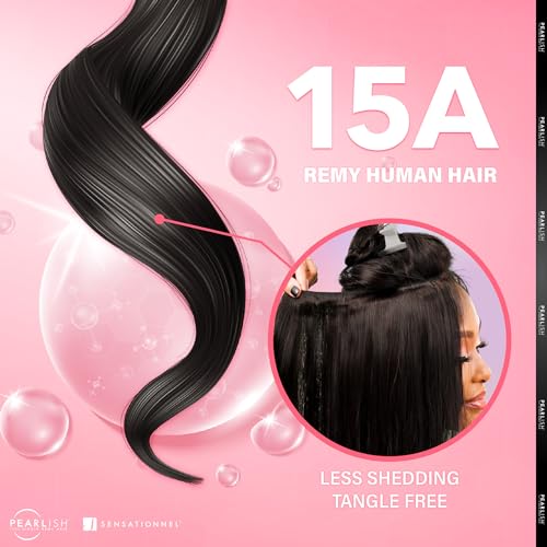 Sensationnel Pearlish bundle human hair - euro body deep pearl conditioned 15a soft remy beauty supply sew in or glue on bundles (22 Inch, NATURAL/BLACK)