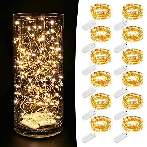 MUMUXI 12 Pack 7.2ft Fairy Lights Battery Operated String Lights, 20 Mini LEDs for Centerpiece Table Decorations, Wedding ...