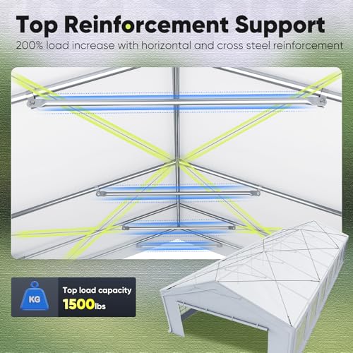 Quictent 20x50ft Heavy Duty Party Tent Outdoor Canopy Tent Carport Wedding Event Shelter BBQ Wedding Tents for Parties wit...