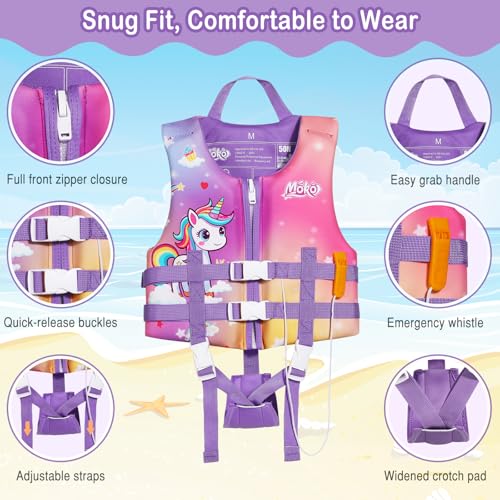 MoKo Swimming Vest for Kids 27-46 lbs, Clearance Children Swim Vests Water Activity Equipment Cute Pattern Watersports Swi...