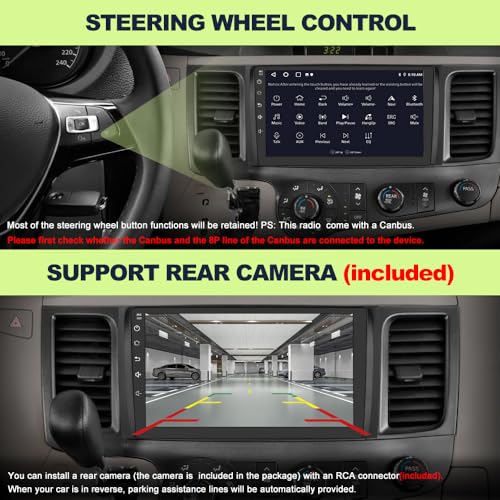 Pyniro 2G+64G Car Radio Stereo for Toyota Sienna 2011-2014 9 Inch Android 13 Head Unit Touchscreen with CarPlay Android Au...
