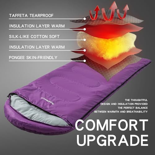 ROAMRUS 3 Seasons Sleeping Bags for Adults, Portable, Waterproof, Lightweight,with Storage Sack for Outdoor & Indoor, Hiki...