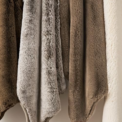 EVERGRACEHOME Luxury Soft Faux Chinchilla Fur Throw Blanket for Couch, Warm Thick Heavy Winter Throw Blanket 1220GSM for B...