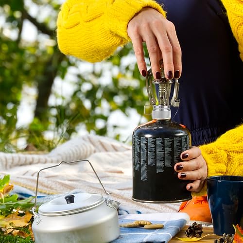 2pcs Camping Stove Adapter, Outdoor Cylinder LPG Canister Adapter Camp Fuel Gas Converter for Backpacking Stove Portable B...