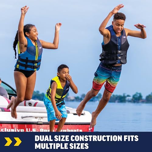 WOW Sports Life Jacket, US Coast Guard Approved Life Vest for Fishing, Kyaking, & Boating PFD, Blue - Small/Medium