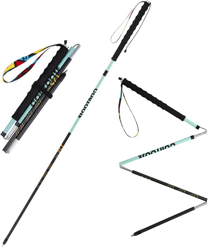 Carbon Fiber Walking or Hiking Sticks & Telescopic Hiking Pole Ultralight Trekking Pole with Quick Lock & Extended EVA Grips