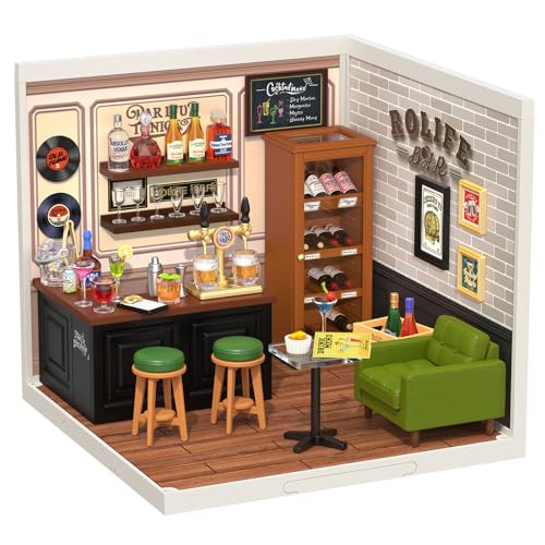 Rolife DIY Miniature Plastic House Building Set Toys Playset with LED Suitable for Mini Figures Construction Toys Diorama ...