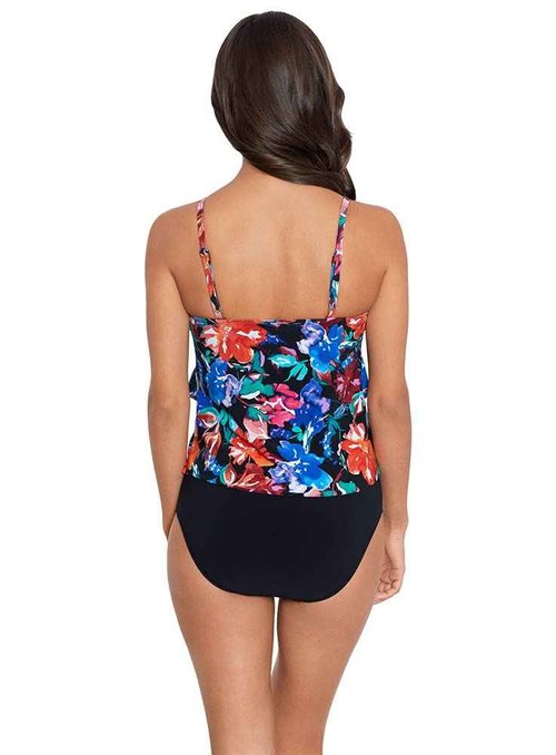 MagicSuit Women's Swimwear Flower Child Rita Soft Cup Tankini Bathing Suit Top Separate, Black/Multi, 08