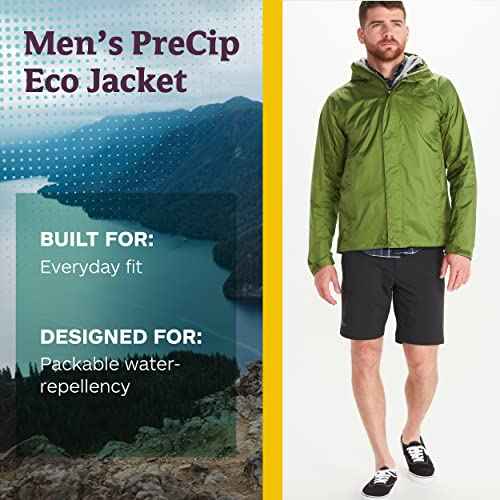MARMOT Men's Precip Eco Waterproof Rain Jacket (Big) - 100% Recycled, Breathable, Lightweight, Packable Raincoat