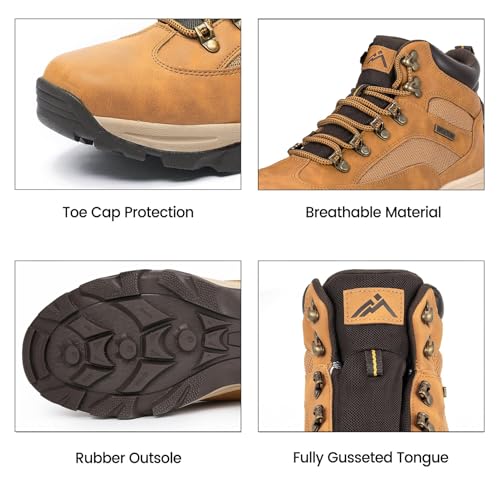 CC-Los Men's Waterproof Hiking Boots Outdoor Relaxed Fit Lightweight Size 7-13.5