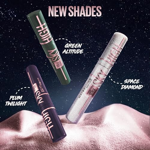 Maybelline Lash Sensational Sky High Glitter Mascara, Diamond Effect Eye Makeup for Lashes and Brows, Washable, Space Diam...