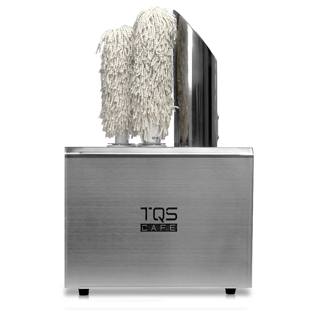 Commercial Wine Glass Polisher Machine - Electric Glass Polishing Machine with 3 Cloth Polishers - Stainless Steel Glass Polisher for Wineries, Bars, and Restaurants and More