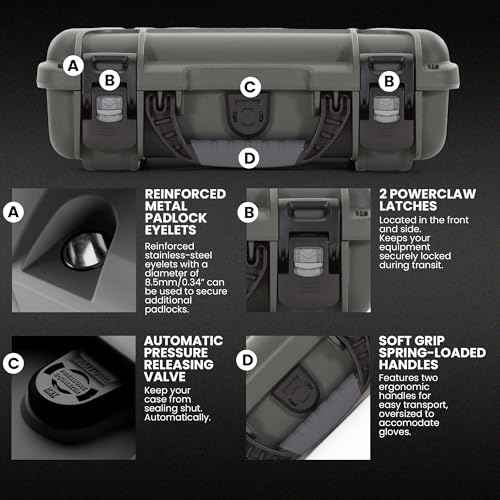 NANUK 909 Classic Hard Case with Custom Foam Insert, IP67 Waterproof & Crushproof, Rugged Construction for Ultimate Protection, Made in North America ? (12.6¡± x 9¡± x 4.4¡±)