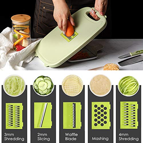 Camping Cutting Board, HI NINGER Collapsible Chopping Board with Colander, 9-In-1 Multi Chopping Board Kitchen Vegetable W...