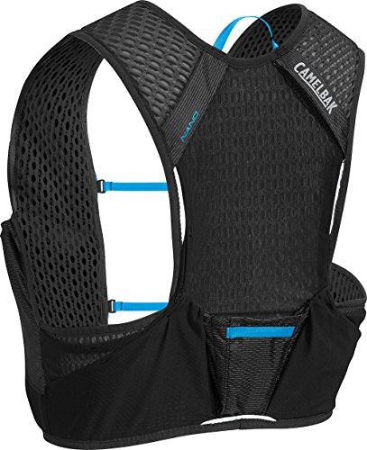 CamelBak Nano Vest 17 oz Quick Stow Flask Hydration Pack, Small, Black/Atomic Blue