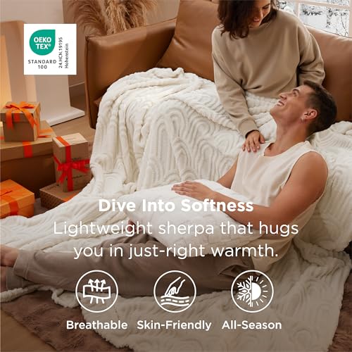 Bedsure GentleSoft Throw Blanket for Couch - Soft Cozy Cute Blankets for Women, Fuzzy Fleece Throw Gifts for Women Mom Tee...
