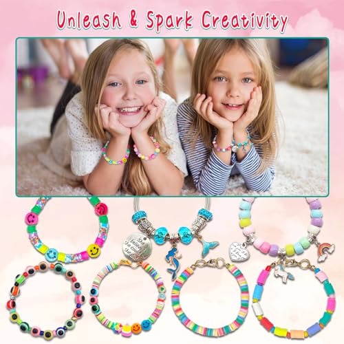 leitait Girls Toys Bracelet Making Kit -3400pcs Charm Jewelry Making Kit Supplies,Unicorn/Mermaid Crafts Birthday Christma...
