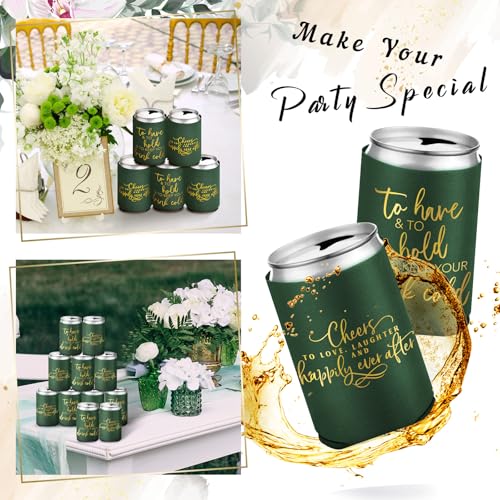 Qinyoung 50 Pieces Wedding Can Cooler Bulk Engagement Party Favors for Guests Cheers to Love Laughter and Happily Ever Aft...