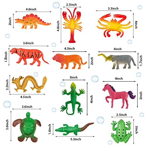 Outus 8 Pieces Growing Animal Creature Expandable Giant Grow 3D Water Creature Set Easter Egg Basket Filler Grow in Water ...