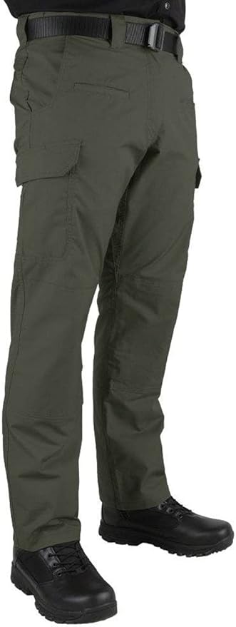 LAPG Men's Battle Rattle Stretch Cargo Pants, Durable Ripstop Tactical Pants for Men, Stretch Waistband EDC Pants