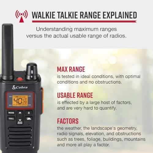 Cobra RX380 Walkie Talkies (2-Pack) ? Weather Resistant Two Way Radios Long Range, 40 Pre-Programmed Channels, Weather Alerts, LED Flashlight, Long-Life NiMH Batteries (Black)