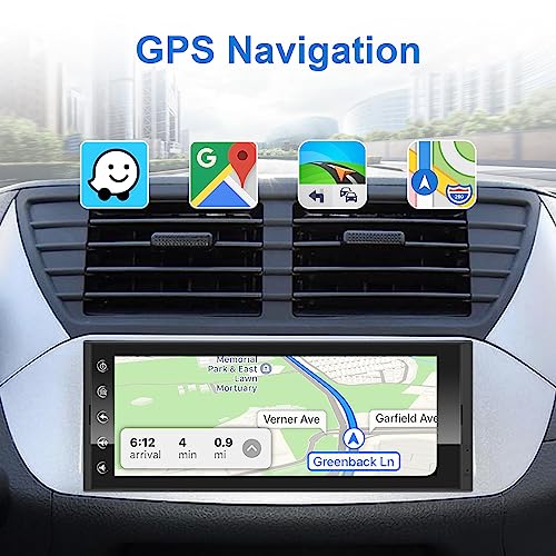 6.9 Inch Single Din Car Stereo with Wireless Apple CarPlay & Wireless Android Auto, Single Din Touchscreen Radio, Android ...