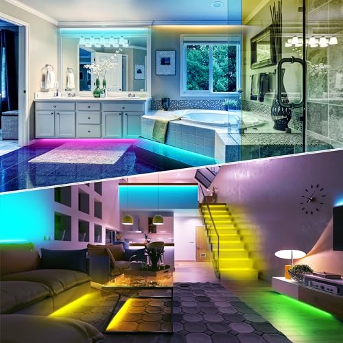 NBBUFF LED Lights for Bedroom 150FT, RGB LED Strip Lights Music Sync, DIY Color Changing LED Light Strip with Remote & App...