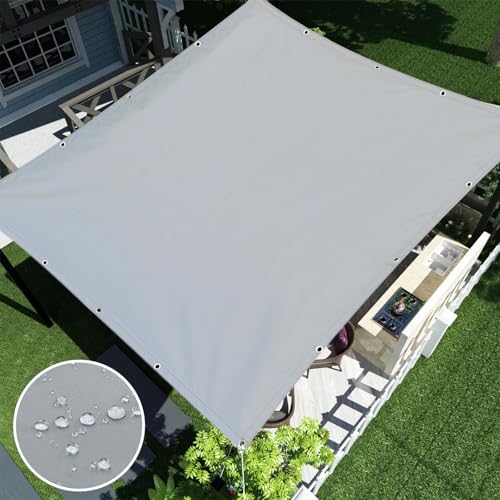 HUXNTN Waterproof Shade Cloth with Grommets 6'6"x9'9" Sunshade Camping Tent Tarp Cover Shade Sails Multifunctional Awning ...