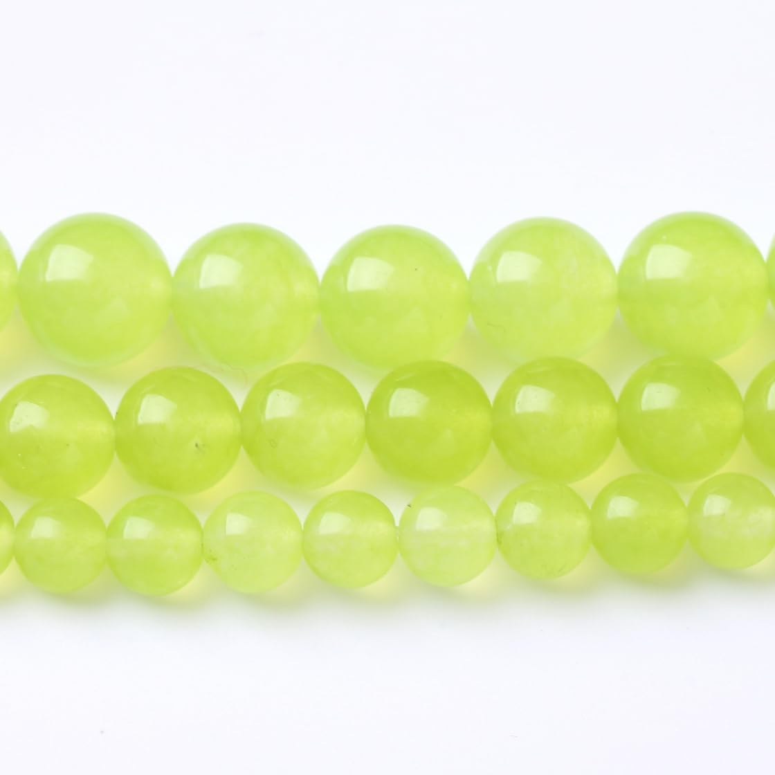 60PCS 6MM Natural Apple Green Chalcedony Stone Beads Round Loose Stone Beads for Jewelry Making DIY Energy Stone Healing Power Bracelet 15"