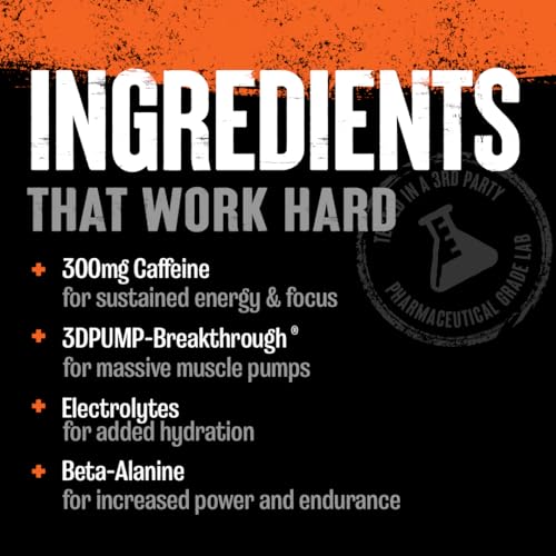 Animal Primal Muscle Hydration + Preworkout Powder – Contains Beta Alanine, 3DPump, Caffeine & Electrolytes – Improves Ene...