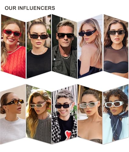 SOJOS Trendy Y2K Rectangle Polarized Sunglasses for Women Men Fashion Designer Rave Sunglasses SJ2228